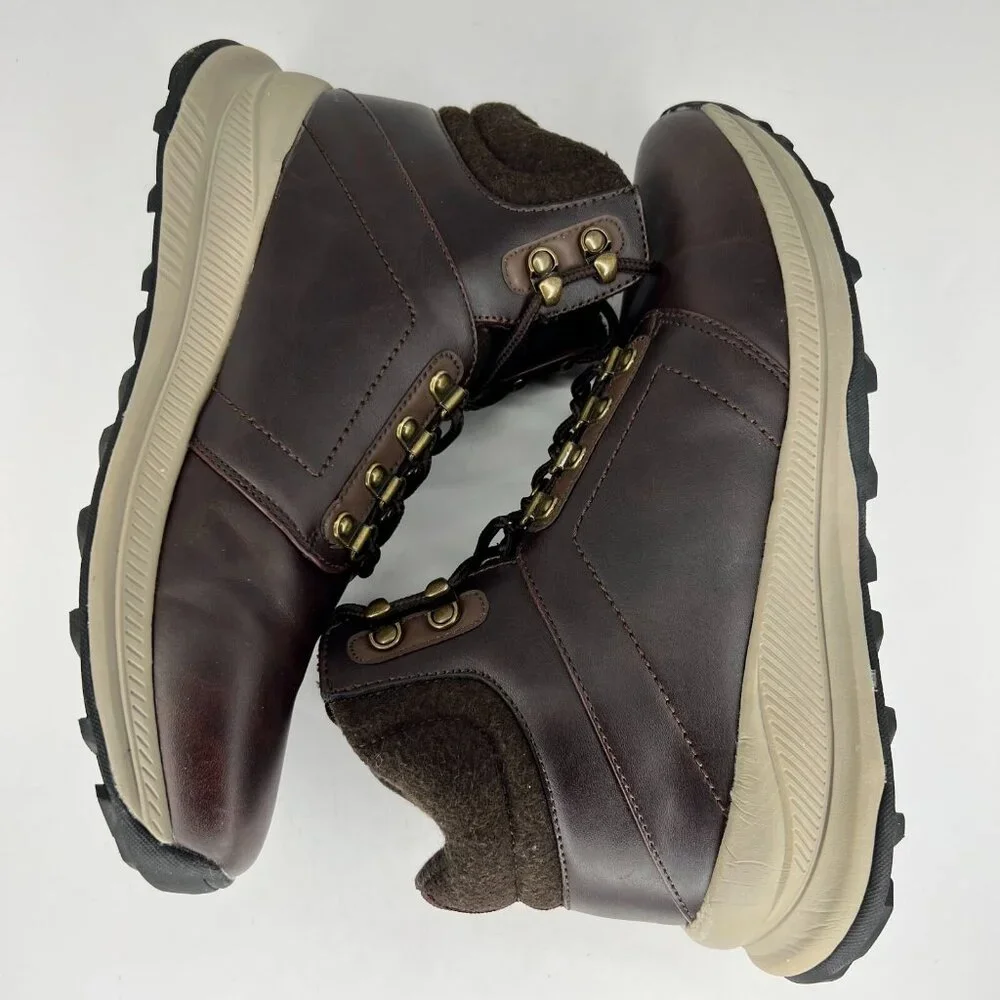 Khombu Mens 1323899 Nick Brown Leather Lace Up Ankle Size 9 M Hiking Boots